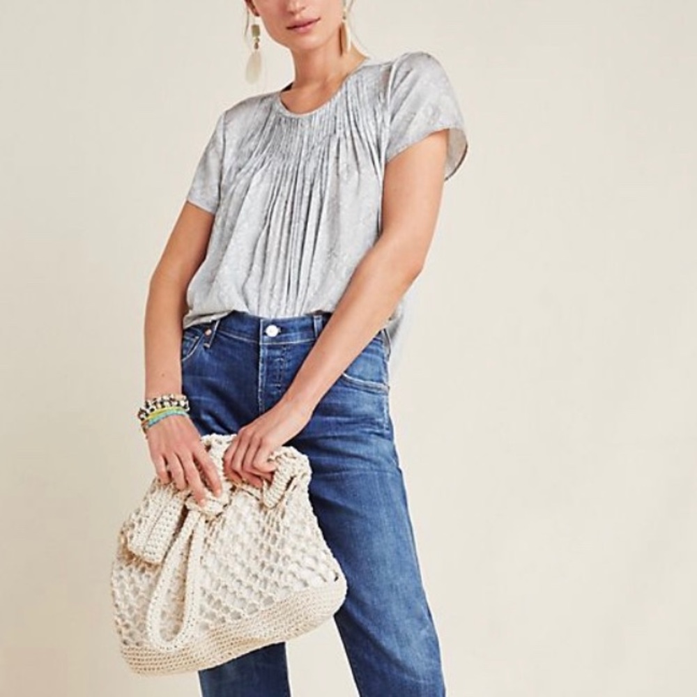 Anthropologie Pilar Pleated Top - NWT Snake